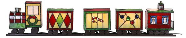 Clayre & Eef Lampada da tavolo Tiffany Train 100x9x20 cm Vetro rosso verde