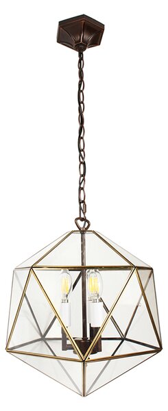 Lampada a sospensione Clayre & Eef 35x35x140 cm Metallo trasparente