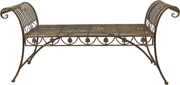 Panchina da giardino Clayre & Eef 142x41x66 cm in ferro verde