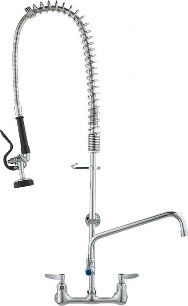 Rubinetto commerciale con doccetta di prelavaggio - miscelatore per lavello a parete - altezza 915 mm - bocca girevole da 30,5 cm - ottone con doccetta estraibile - per lavello a 1/2/3 scomparti
