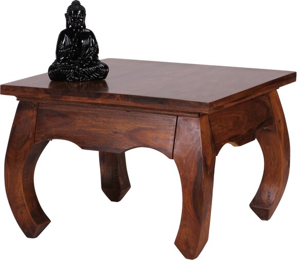 Wohnling Tavolino in Sheesham massiccio 60 x 60 cm Forma Opium in legno massiccio; WL1.221
