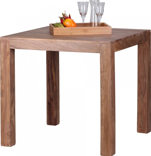 Tavolo da pranzo Wohnling design quadrato massiccio 80 x 80 cm in legno massiccio di acacia; WL1.441