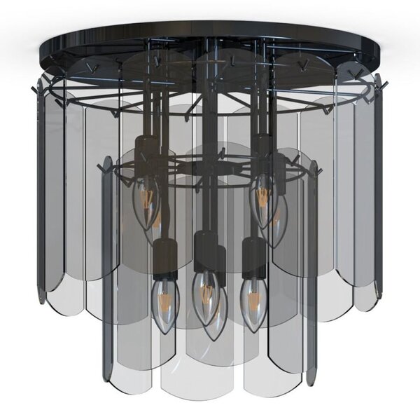 NIRA 8xE14 lampada da soffitto in vetro nero Zuma Line MX3523-8M-EBCN