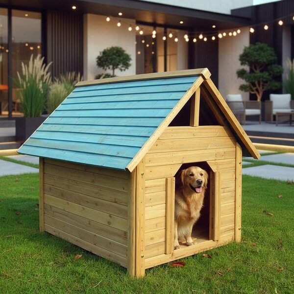 Melko cane cuccia all'aperto 95CM resistente alle intemperie in legno animale domestico gabbia cane grotta tetto