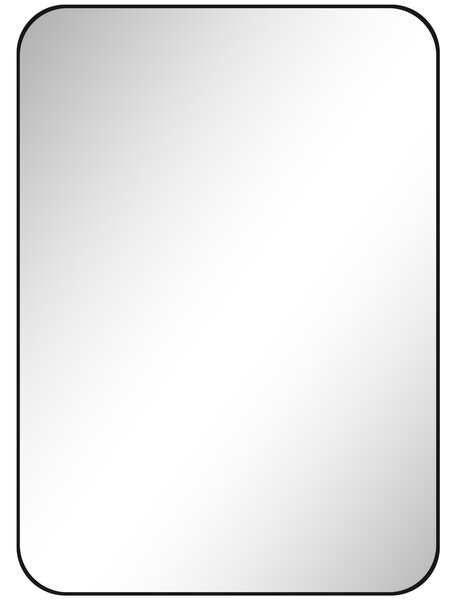 HOMCOM Specchio da bagno con Pellicola anti-frammentazione e Cornice in metallo, 50 x 70 cm Nero | Aosom Italy