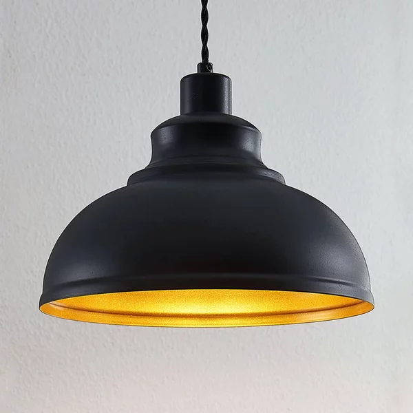 Lampada a sospensione Albertine Lindby, dimmerabile, Nero, Soggiorno / Sala da pranzo, Metallo, Vintage, Lampada a sospensione