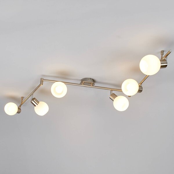 Faretto a soffitto Elaina Lindby, dimmerabile, Alluminio / Grigio / Zincato, Soggiorno / Sala da pranzo, Metallo, Moderno, Plafoniera