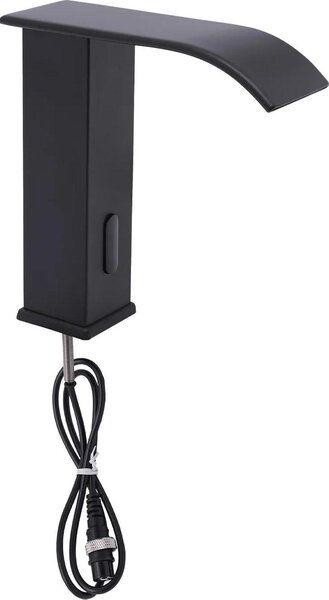 Rubinetto senza contatto - Rubinetto per lavabo - Sensore automatico - Regolazione della temperatura - Montaggio a filo - Distanza di rilevamento 5 cm - Acciaio inossidabile 304 e rame - Nero