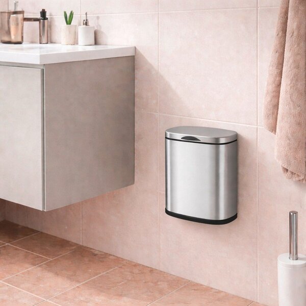 Cestino per la spazzatura color argento opaco in acciaio inox da parete 3 l Sare – Wenko