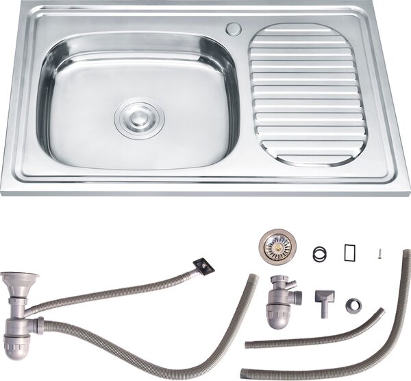Melko lavello da cucina in acciaio inox - lavello da incasso 75CM orientamento a sinistra