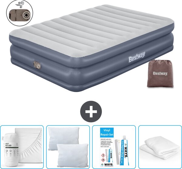Materasso gonfiabile Bestway - 2 persone - 152 x 203 x 51 cm - Grigio - - Accessori inclusi