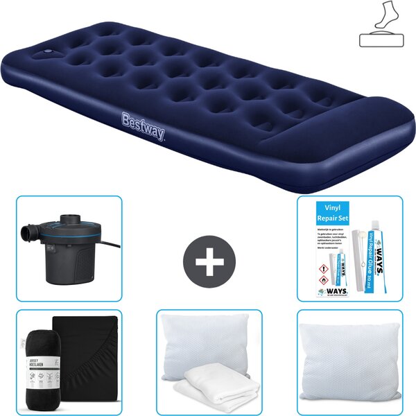 Materasso gonfiabile Bestway - 1 persona - 76 x 185 x 28 cm - Blu - Accessori inclusi