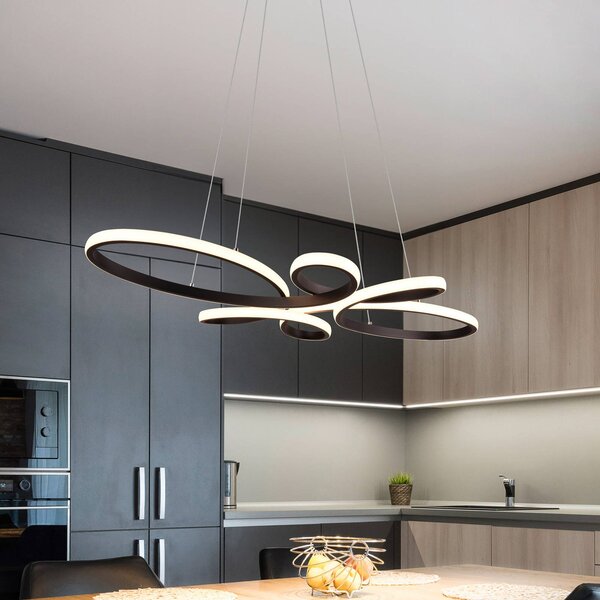 Trio Lighting Lampada LED a sospensione Fly, nero opaco, 3.000 K, 83 cm x 45 dimmerabile, Nero, Soggiorno / Sala da pranzo, Metallo, Moderno