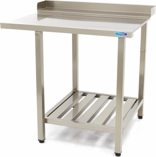 Maxima - Tavolo per lavastoviglie Gastro - 120 x 75 cm - a destra - con schienale e ripiano portaoggetti