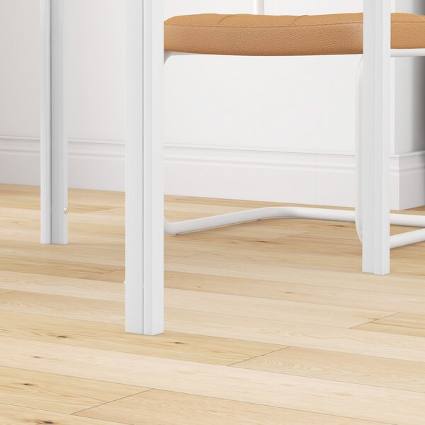 HOMCOM Tavolo da Pranzo in Vetro Quadrato per 4 Persone con Gambe in Metallo, 75x75x75 cm, Bianco | Aosom Italy