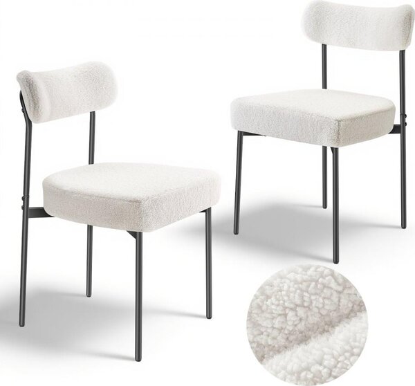 2 pezzi. Sedie moderne per sala da pranzo - sedia da cucina con schienale curvo