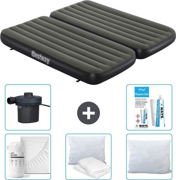 Materasso gonfiabile Bestway - 3 in 1 - 1 persona - 2 persone - 99 x 188 x 25 cm - Verde - accessori inclusi
