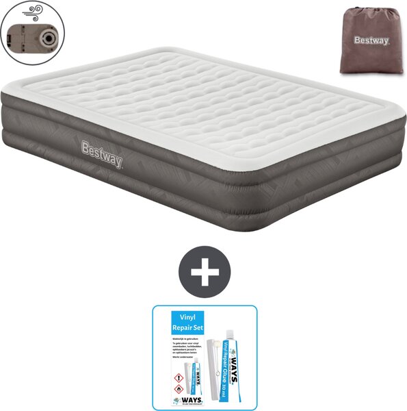 Materasso gonfiabile Bestway - 2 persone - 152 x 203 x 36 cm - Marrone - Accessori inclusi