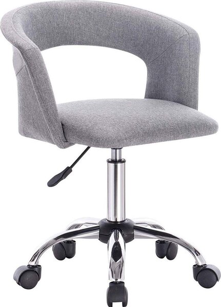 Sedia da ufficio ergonomica Deluxe - Linnen - Grigio chiaro - Regolabile in altezza - Con rotelle