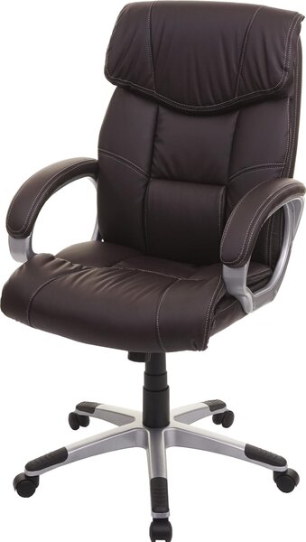 Sedia da ufficio HWC-A71, sedia girevole direzionale, Pelle finta ~ marrone caffè