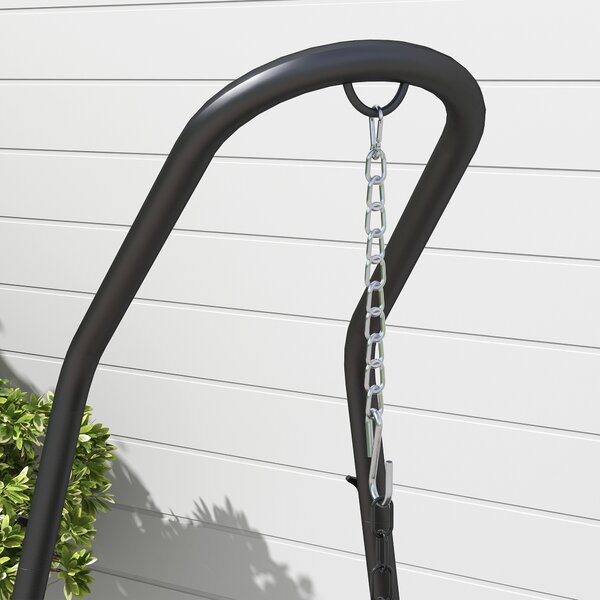 Outsunny Supporto per poltrona sospesa in acciaio, 133 x 116 x 195/230 cm, Nero | Aosom Italy