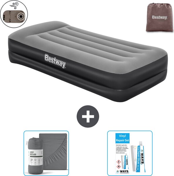 Materasso gonfiabile Bestway - 1 persona - 97 x 191 x 46 cm - Grigio - Accessori inclusi