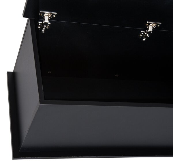 HOMCOM Cassapanca contenitore cassapanca per giocattoli grande capacità cerniera di sicurezza in legno 100 x 40 x 40 cm nero | Aosom Italy