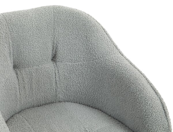 HOMCOM Sedia per scrivania ergonomica con funzione dondolo, effetto velluto teddy, 56x61x86 cm, Grigio | Aosom Italy