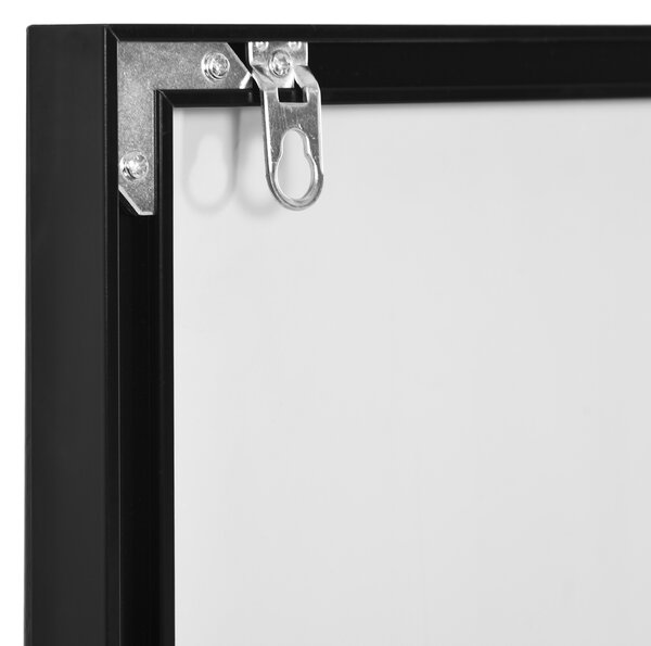 HOMCOM Specchio da Parete con pellicola di sicurezza e cornice in lega di alluminio, 120x35 cm, Nero | Aosom Italy