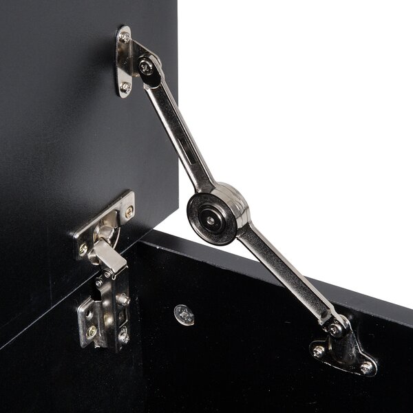 HOMCOM Cassapanca contenitore cassapanca per giocattoli grande capacità cerniera di sicurezza in legno 100 x 40 x 40 cm nero | Aosom Italy