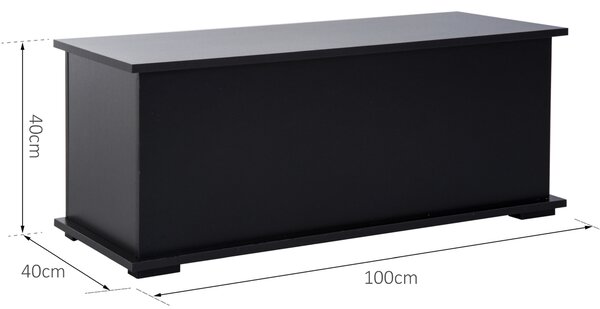 HOMCOM Cassapanca contenitore cassapanca per giocattoli grande capacità cerniera di sicurezza in legno 100 x 40 x 40 cm nero | Aosom Italy