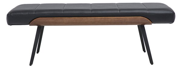 Panca nera, legno scuro e metallo nero L123 cm ELIOR