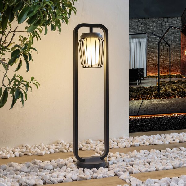 Lampioncino da giardino Chandan Lucande, dimmerabile, Nero, Alluminio, Moderno, Lampada da esterni