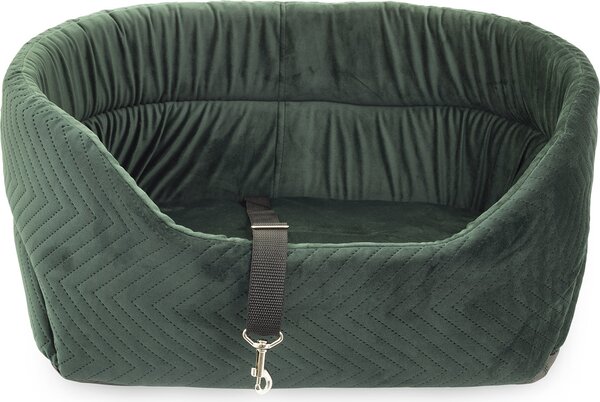 Seggiolino universale per cani, lavabile, resistente alle abrasioni, sedile anteriore per cani S: 39 cm x 32 cm, verde - ecopelle scamosciata