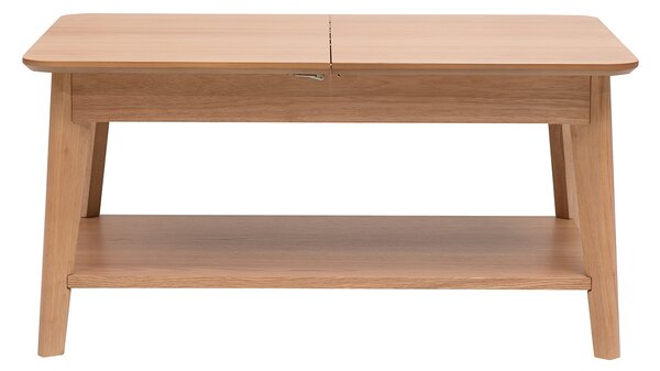 Tavolino basso rettangolare allungabile in legno chiaro L90-120 cm VILI