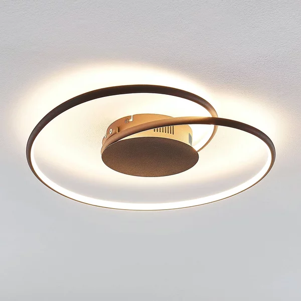 Plafoniera a LED Joline Lindby, Marrone / Ruggine, Soggiorno / Sala da pranzo, Metallo, Moderno, Plafoniera LED