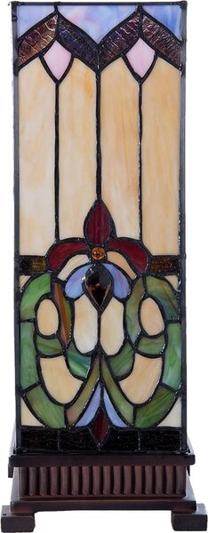 Clayre & Eef Lampada da tavolo Tiffany 17x17x44 cm Vetro blu beige