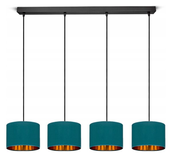 Lampada da soffitto turchese lampada velour vintage moderna E27 lampada di design a 4 luci N230-H4-T
