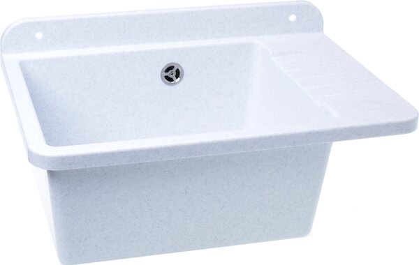 Aqbau® Lavello 505 mm Lavello in granito bianco