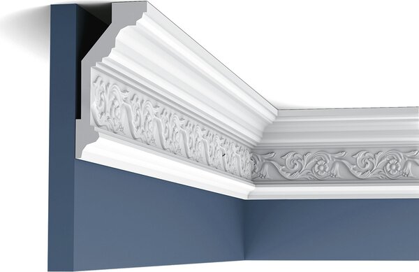 Orac Decor C303 Luxxus modanatura per soffitto profilo decorativo modanatura decorativa cornice in stucco foglie di fiori modanatura decorativa modanatura angolare | 2 metri