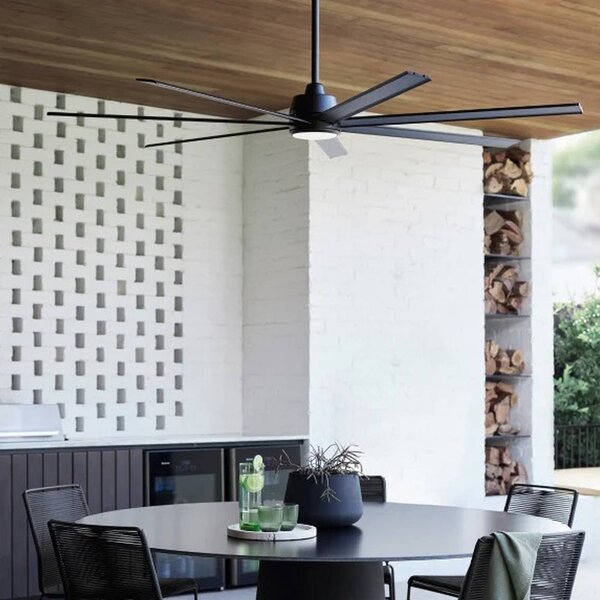 Beacon Lighting Ventilatore da soffitto con luce Atlanta nero DC silenzioso Atlanta, dimmerabile, Nero, Soggiorno / Sala da pranzo, Alluminio, Moderno