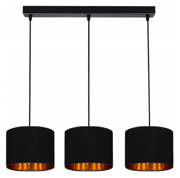 Lampada da soffitto nera lampada lampada velour vintage moderna E27 lampada di design a 3 luci N230-H3-S