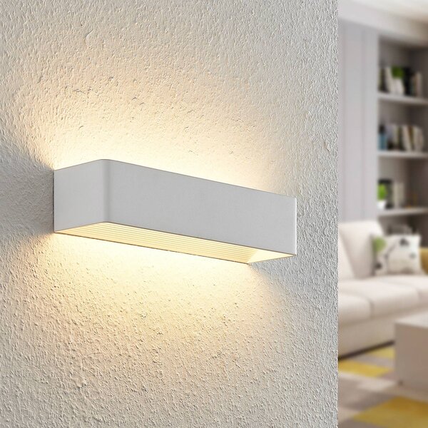 Applique da parete a LED Karam Arcchio, dimmerabile, Bianco / Opale, Soggiorno / Sala da pranzo, Alluminio, Moderno, Applique a LED