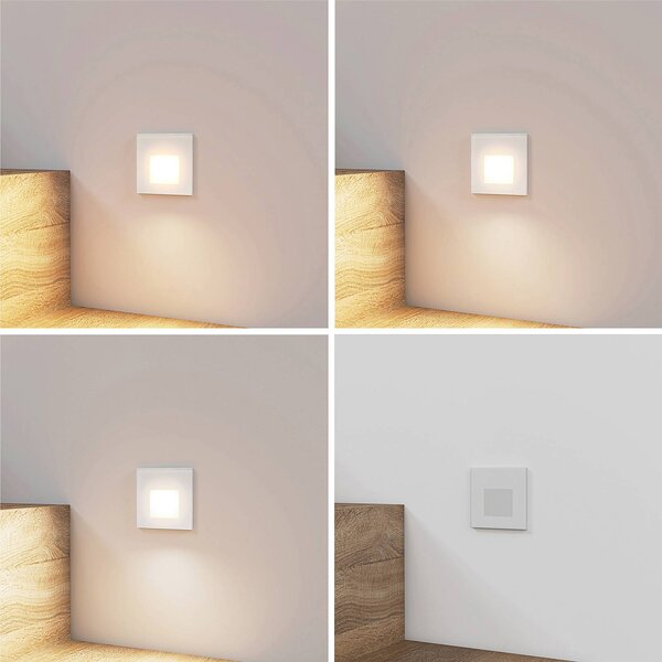 Arcchio Luci LED da incasso Vexi, 7,8 cm x cm, bianco, CCT Vexi Arcchio, dimmerabile, Bianco / Opale, Corridoio, Alluminio, Moderno, Faretto da incasso a parete