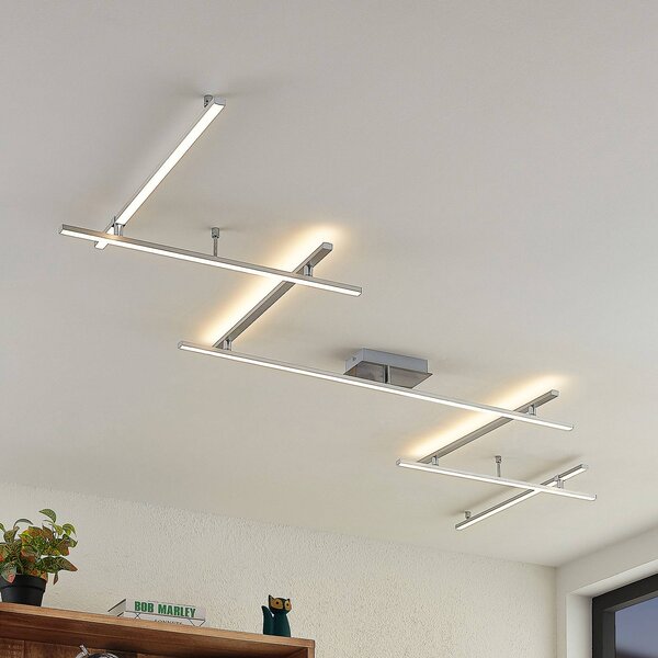 Plafoniera a LED Kerem Lindby, dimmerabile, Alluminio / Grigio / Zincato, Soggiorno / Sala da pranzo, Metallo, Moderno, Plafoniera LED