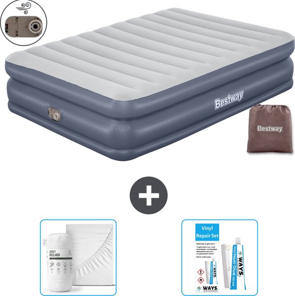 Materasso gonfiabile Bestway - 2 persone - 152 x 203 x 51 cm - Grigio - - Accessori inclusi