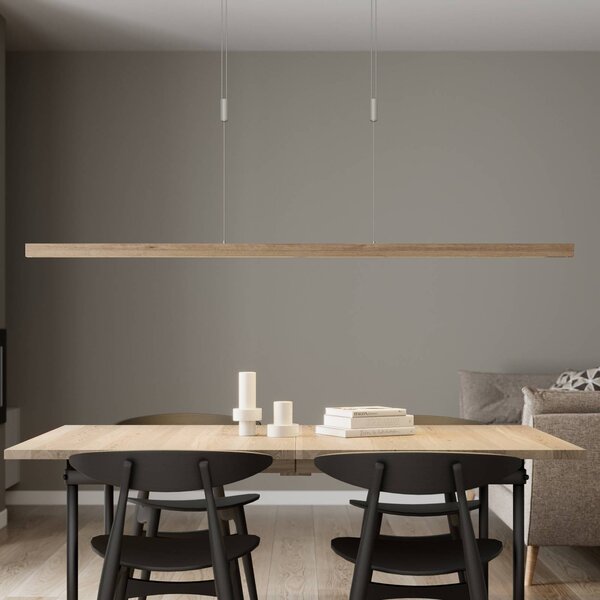 Lampada a sospensione Nora Quitani, dimmerabile, Legno chiaro, Soggiorno / Sala da pranzo, Legno, Moderno, Lampada a sospensione