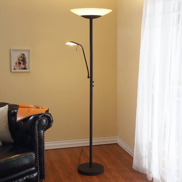Lampada da terra con luce lettura Ragna Lindby, dimmerabile, Marrone / Ruggine, Soggiorno / Sala da pranzo, Metallo, Moderno, Lampada LED da terra