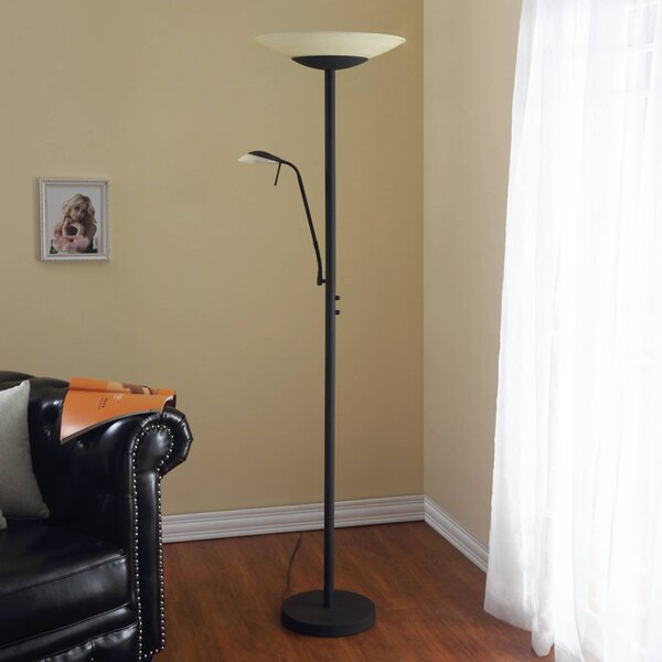 Lampada da terra con luce lettura Ragna Lindby, dimmerabile, Marrone / Ruggine, Soggiorno / Sala da pranzo, Metallo, Moderno, Lampada LED da terra