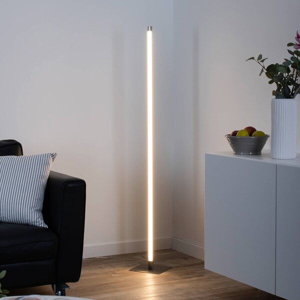 JUST LIGHT. GmbH Lampada da terra a LED Bella, dimmerabile, Alluminio / Grigio / Zincato, Soggiorno / Sala da pranzo, Alluminio, Moderno, Lampada LED da terra